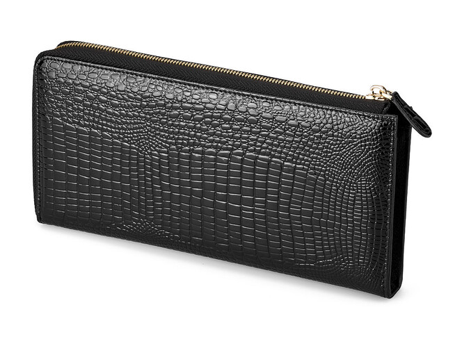 Жіночий гаманець - клатч з натуральної шкіри Moro&Jenny 59047 A Black чорний, Колір: Чорний, фото , зображення 5