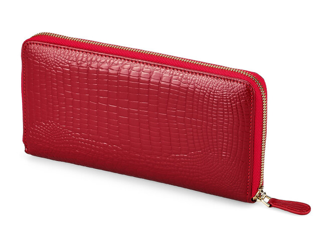 Шкіряний жіночий гаманець - клатч Moro&Jenny 59046 E Red червоний, Колір: Червоний, фото , зображення 3