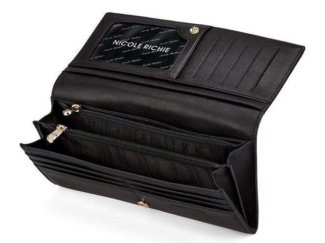 Шкіряний жіночий гаманець Nikole Richie 1404 A Black чорний, фото , зображення 2