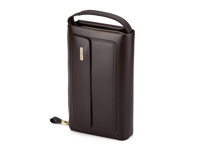 Мужской клатч из натуральной кожи Мont Blanc 8187-3 коричневый, Цвет: Коричневый, фото , изображение 7