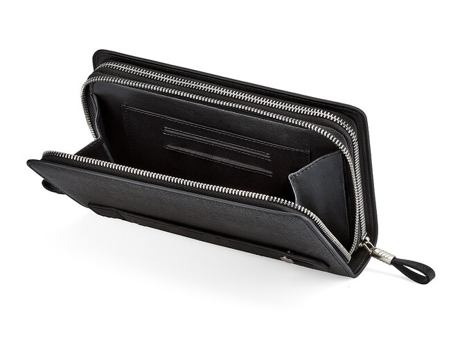 Чоловічий клатч з нарізної шкіри LeGRAND collection 029-2 Black чорний, Колір: Чорний, фото , зображення 4