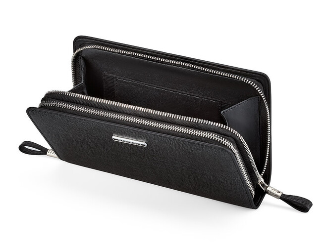 Чоловічий клатч з нарізної шкіри LeGRAND collection 029-2 Black чорний, Колір: Чорний, фото , зображення 3