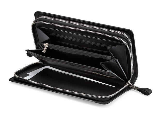 Чоловічий клатч з нарізної шкіри LeGRAND collection 029-2 Black чорний, Колір: Чорний, фото , зображення 2