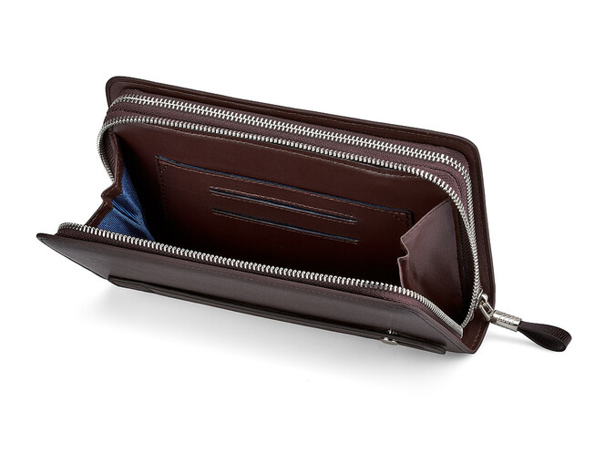 Кожаный мужской клатч LeGRAND collection 033-2 Brown коричневый, Цвет: Коричневый, фото , изображение 4
