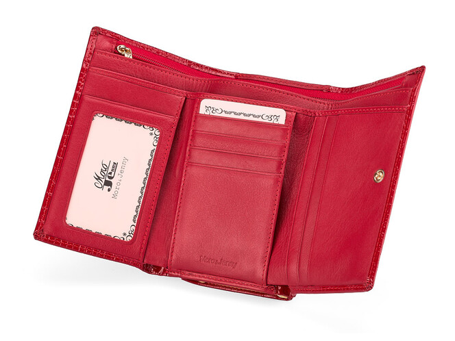 Кожаный женский кошелек Moro&Jenny 59011 E Red красный, Цвет: Красный, фото , изображение 3