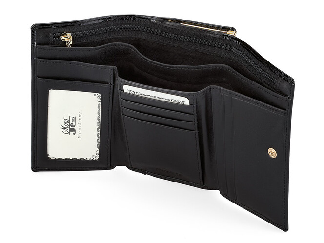 Кожаный женский кошелек Moro&Jenny 59011 A Black чёрный, Цвет: Черный, фото , изображение 4
