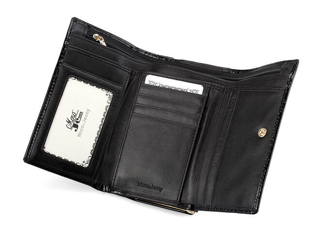 Кожаный женский кошелек Moro&Jenny 59011 A Black чёрный, Цвет: Черный, фото , изображение 3