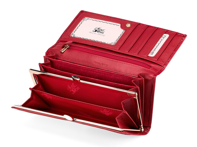 Женский кошелек из натуральной кожи Moro&Jenny 59010 E Red красный, Цвет: Красный, фото , изображение 2