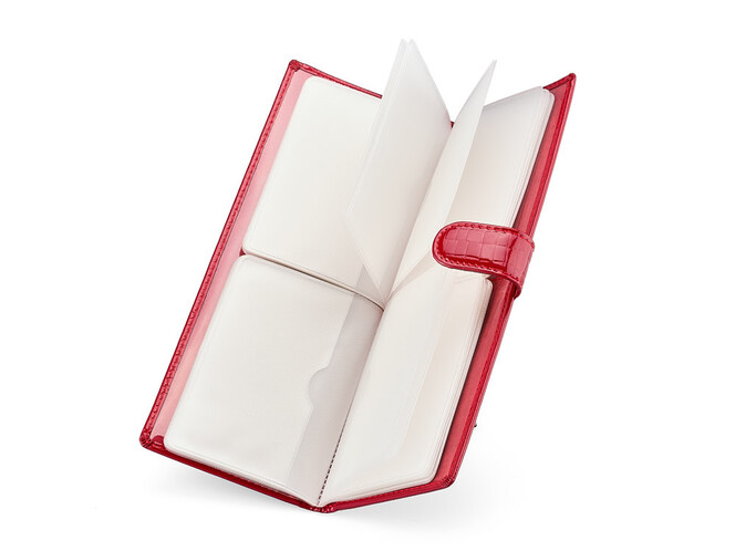 Шкіряна жіноча візитниця Moro&Jenny 59044 E Red червона, Колір: Червоний, фото , зображення 2