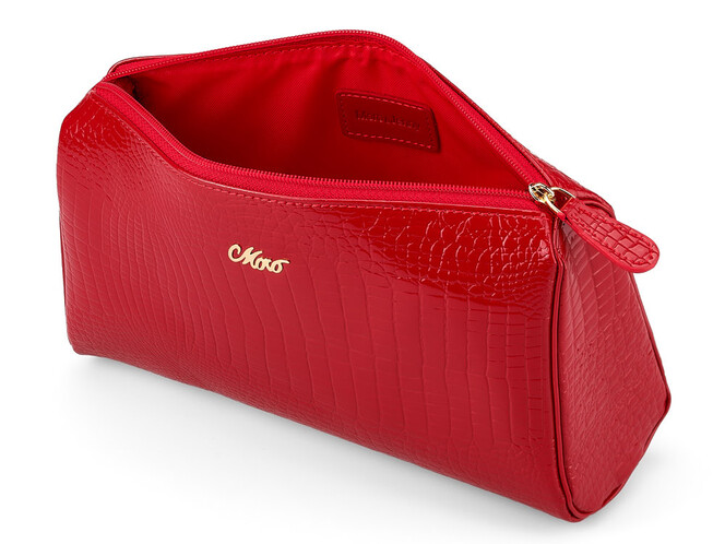 Жіноча косметичка з натуральної шкіри Moro&Jenny 59016 E Red червона, Колір: Червоний, фото , зображення 3