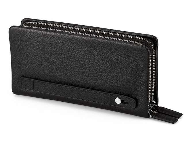 Мужская барсетка - клатч из натуральной кожи LeGRAND collection 7502-1A чёрный, фото , изображение 3