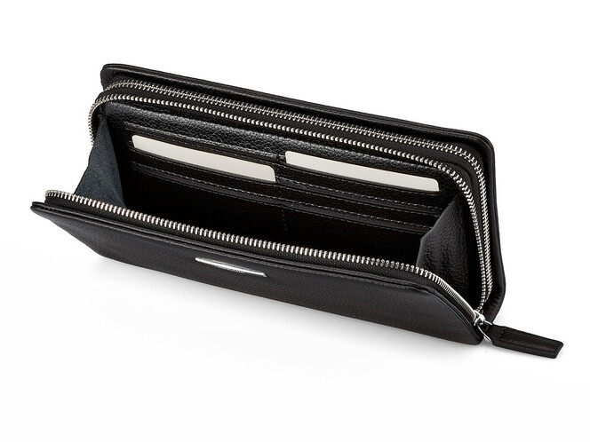 Мужская барсетка - клатч из натуральной кожи LeGRAND collection 7502-1A чёрный, фото , изображение 2