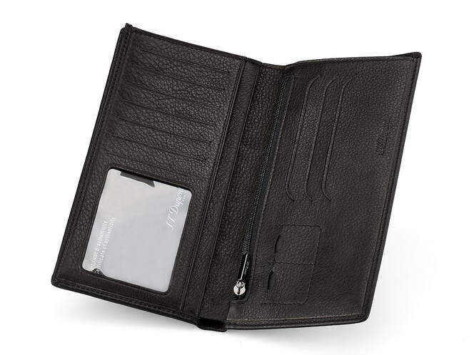 Кожаное мужское портмоне S.T. Dupont 4-452 чёрный, фото , изображение 2