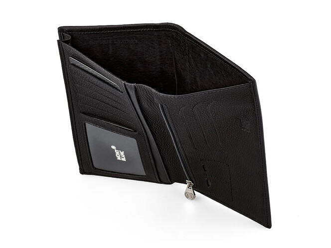 Мужское портмоне из натуральной кожи Мont Blanc 2799 чёрный, фото , изображение 3