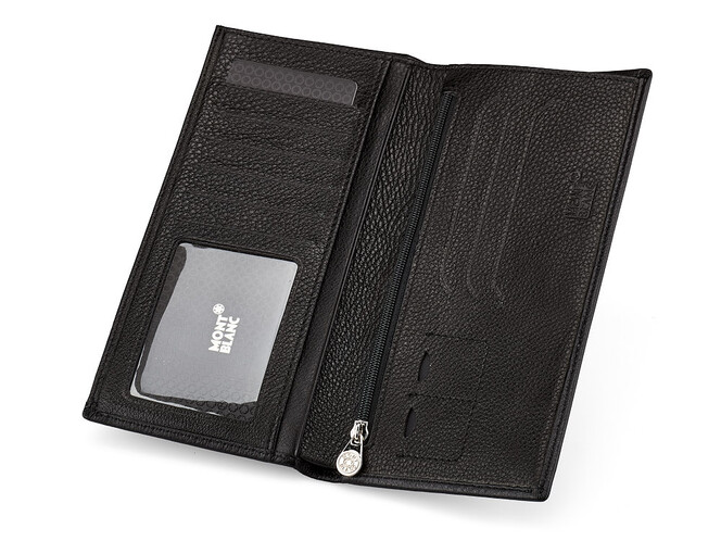 Мужское портмоне из натуральной кожи Мont Blanc 2799 чёрный, фото , изображение 2