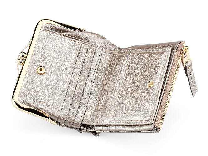 Кожаный женский кошелек  TUMI 1057 T Silver серебристый, Цвет: Серебристый, фото , изображение 2