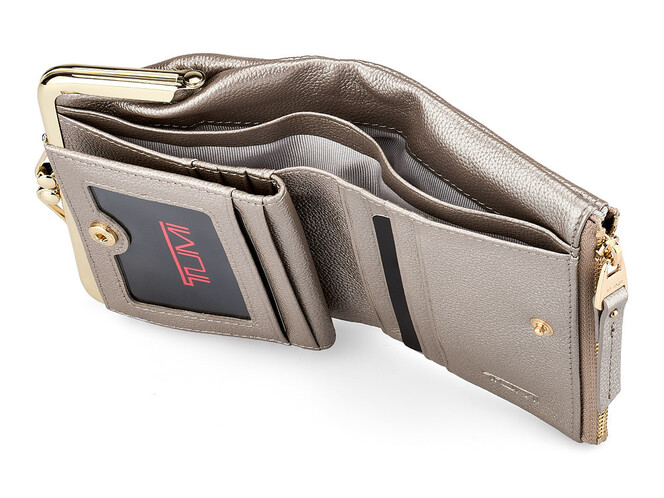 Кожаный женский кошелек  TUMI 1057 T Silver серебристый, Цвет: Серебристый, фото , изображение 4