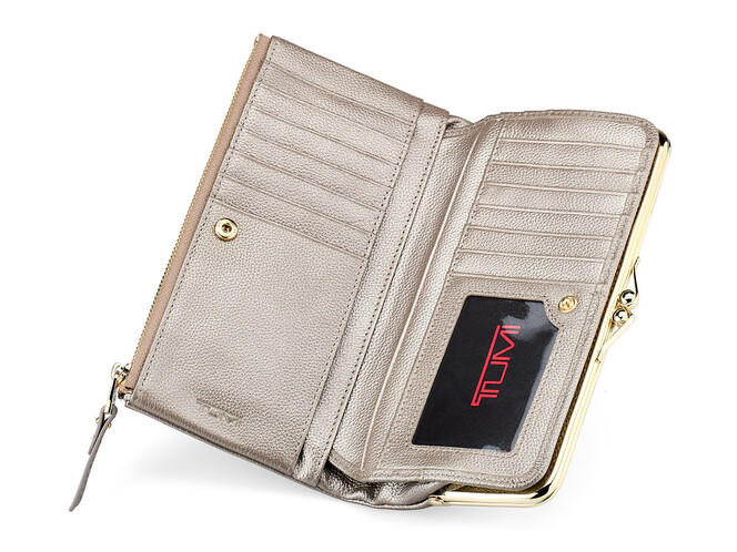 Жіночий гаманець з натуральної шкіри TUMI 1056 T Silver сріблястий, Колір: Срібний, фото , зображення 2