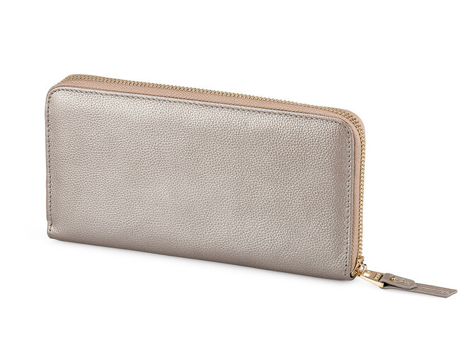 Кожаный женский кошелек - клатч TUMI 1051 T Silver серебристый, Цвет: Серебристый, фото , изображение 3