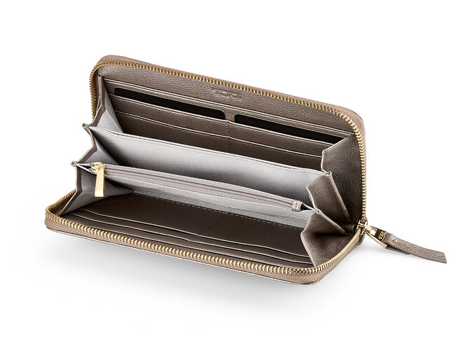 Кожаный женский кошелек - клатч TUMI 1051 T Silver серебристый, Цвет: Серебристый, фото , изображение 2