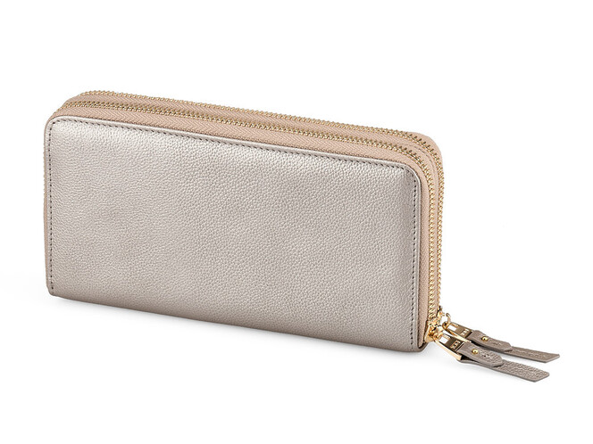 Женский кошелек - клатч из натуральной кожи TUMI 1052 T Silver серебристый, Цвет: Серебристый, фото , изображение 4