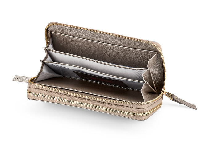 Женский кошелек - клатч из натуральной кожи TUMI 1052 T Silver серебристый, Цвет: Серебристый, фото , изображение 3