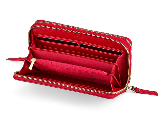 Женский кошелек - клатч из натуральной кожи TUMI 1052 E Red красный, Цвет: Красный, фото , изображение 2