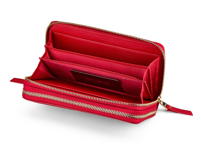 Женский кошелек - клатч из натуральной кожи TUMI 1052 E Red красный, Цвет: Красный, фото , изображение 3