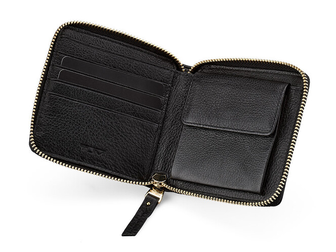 Кожаный женский кошелек  TUMI 1053 A Black чёрный, Цвет: Черный, фото , изображение 2