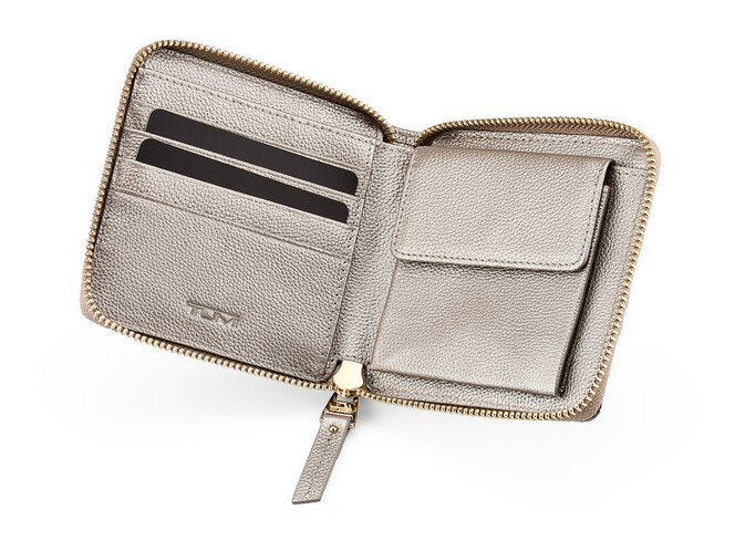 Кожаный женский кошелек  TUMI 1053 T Silver серебристый, Цвет: Серебристый, фото , изображение 2