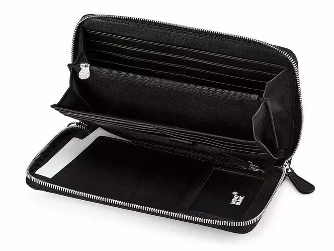 Мужской клатч из натуральной кожи Мont Blanc 2811 чёрный, фото , изображение 2