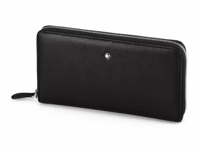 Мужской клатч из натуральной кожи Мont Blanc 2811 чёрный, фото , изображение 3