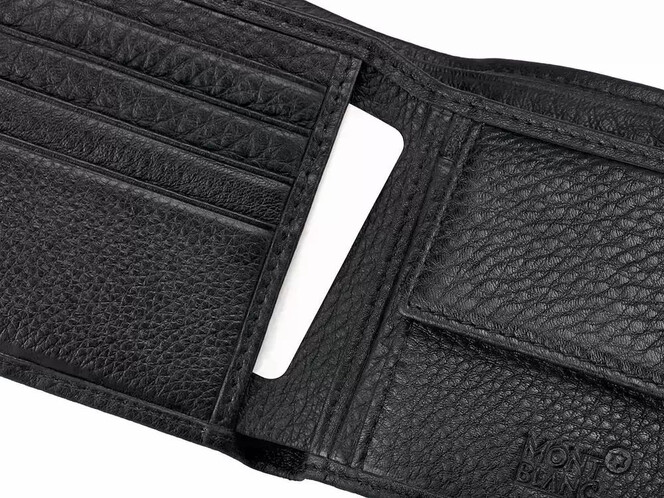 Кожаное мужское портмоне Мont Blanc 2796 чёрный, фото , изображение 4