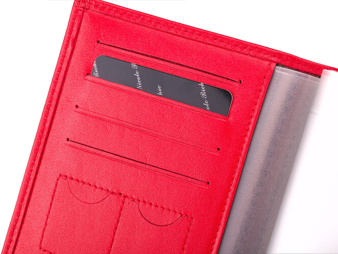 Женская обложка для документов из натуральной кожи Nikole Richie 1407 E Red красная, Цвет: Красный, фото , изображение 4