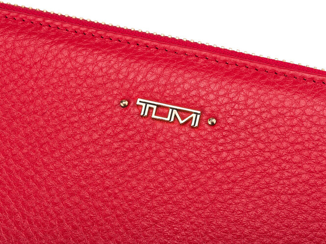 Кожаный женский кошелек - клатч TUMI 1051 E Red красный, Цвет: Красный, фото , изображение 5