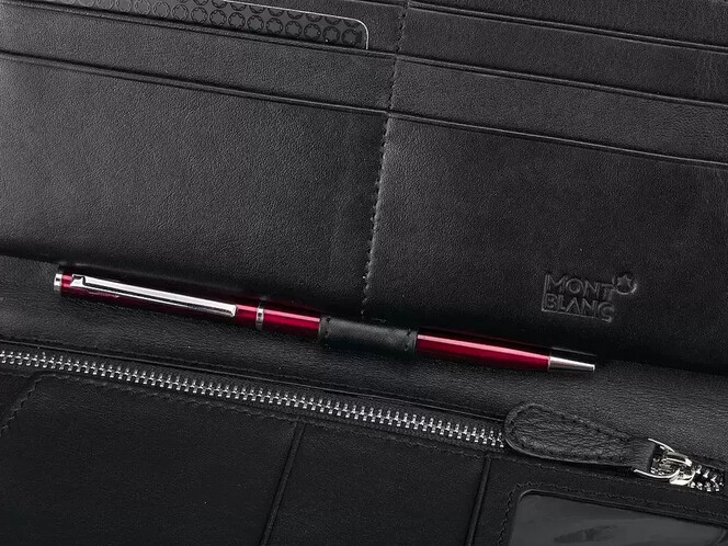 Мужской клатч из натуральной кожи Мont Blanc 2811 чёрный, фото , изображение 6
