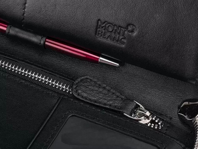 Мужской клатч из натуральной кожи Мont Blanc 2811 чёрный, фото , изображение 7