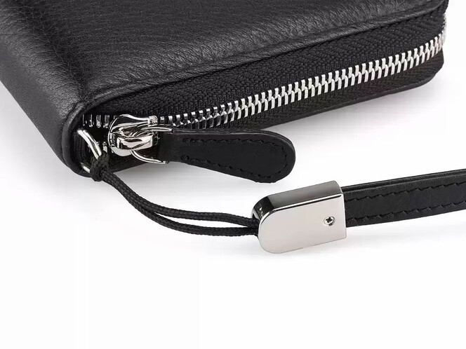 Мужской клатч из натуральной кожи Мont Blanc 2811 чёрный, фото , изображение 5