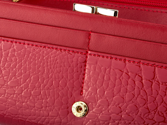 Женский кошелек из натуральной кожи Moro&Jenny 59010 E Red красный, Цвет: Красный, фото , изображение 6