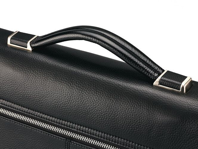Мужской портфель из натуральной кожи LeGRAND collection 3086 чёрный, фото , изображение 9