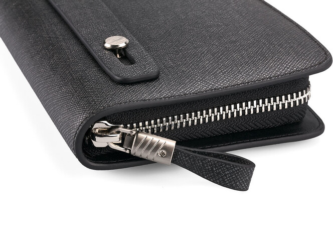 Кожаный мужской клатч из нарезной кожи LeGRAND collection 029-1 Black чёрный, Цвет: Черный, фото , изображение 4