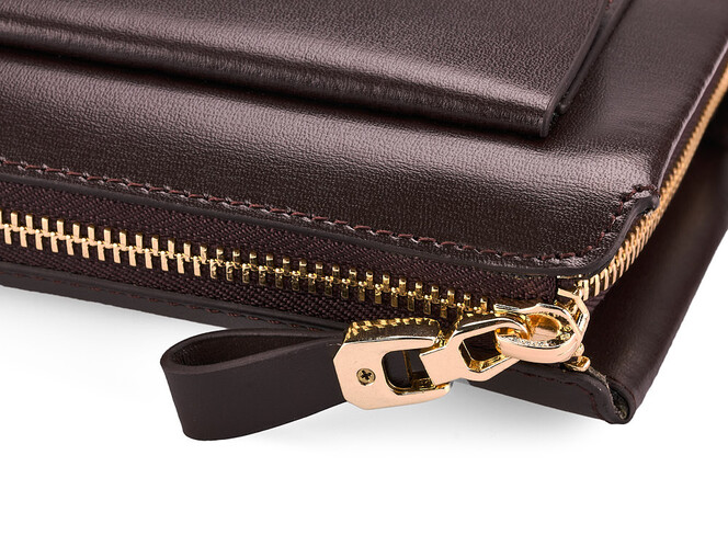 Мужской клатч из натуральной кожи Мont Blanc 8187-3 коричневый, Цвет: Коричневый, фото , изображение 8