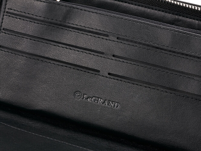 Чоловічий клатч з нарізної шкіри LeGRAND collection 029-2 Black чорний, Колір: Чорний, фото , зображення 6