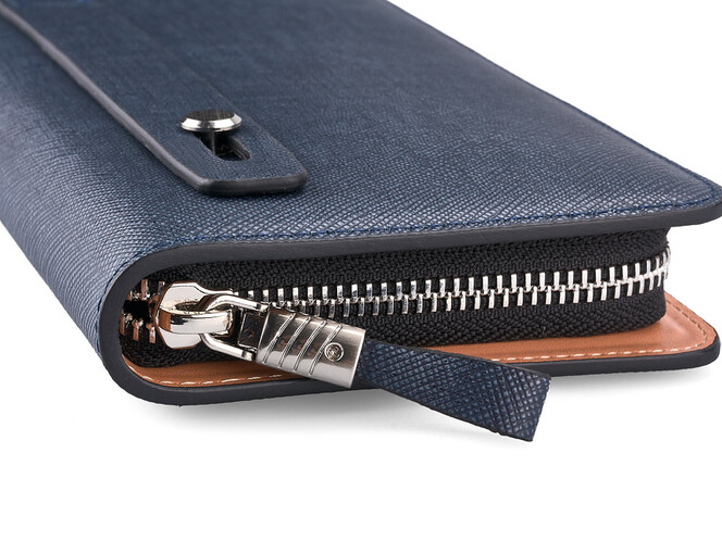 Кожаный мужской клатч из нарезной кожи LeGRAND collection 029-1 Blue синий, Цвет: Синий, фото , изображение 4