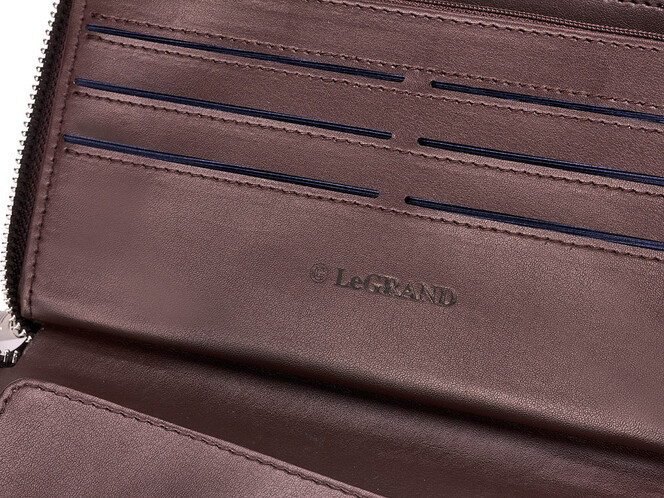 Кожаный мужской клатч LeGRAND collection 033-2 Brown коричневый, Цвет: Коричневый, фото , изображение 5