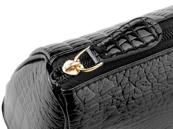 Женская косметичка из натуральной кожи Moro&Jenny 59016 A Black чёрная, Цвет: Черный, фото , изображение 4