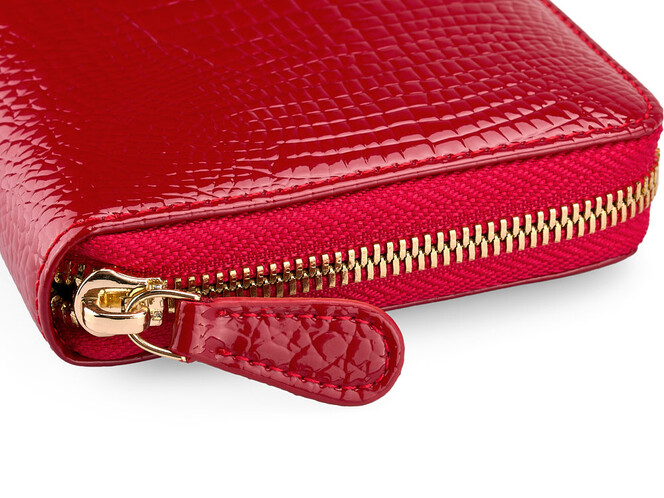 Шкіряний жіночий гаманець - клатч Moro&Jenny 59046 E Red червоний, Колір: Червоний, фото , зображення 4