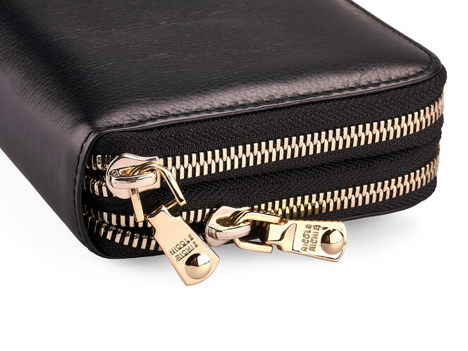 Шкіряний жіночий гаманець - клатч Nikole Richie 1408 A Black чорний, фото , зображення 5