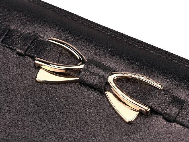 Шкіряний жіночий гаманець - клатч Nikole Richie 1408 A Black чорний, фото , зображення 6