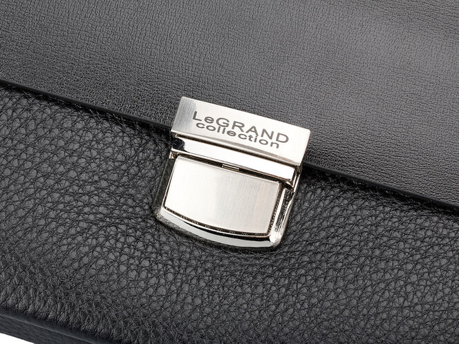 Кожаная мужская барсетка - клатч LeGRAND collection 78316-1 чёрный, фото , изображение 8